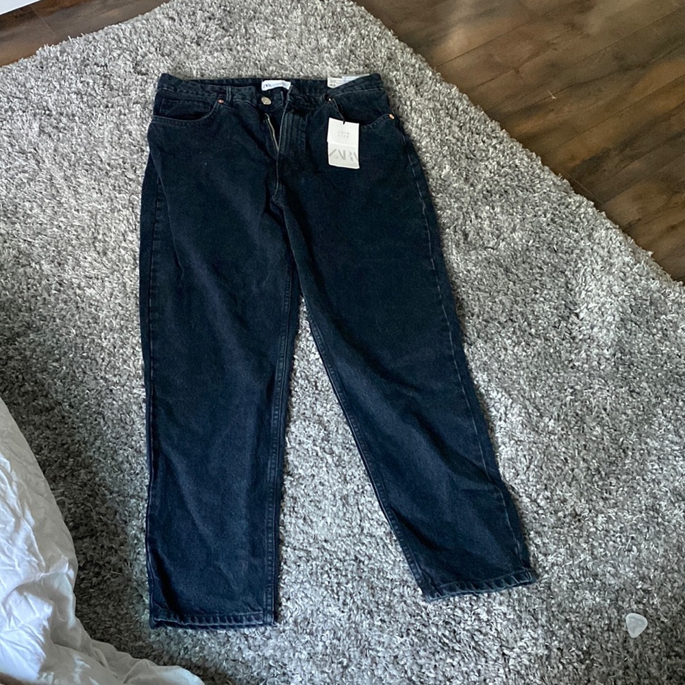 Zara dark wash classic mom fit